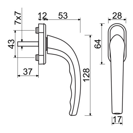 RHW.005.F9016 univerzális ablak kilincs