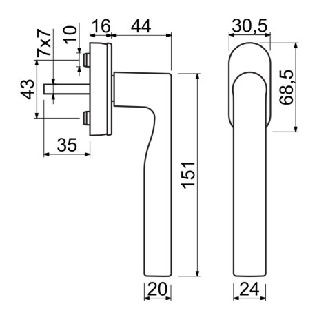 RHW.167.F9005 univerzális ablak kilincs