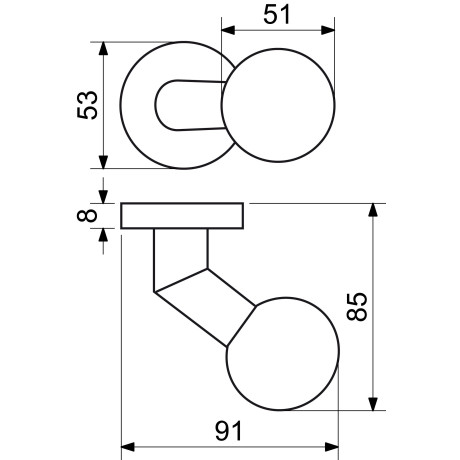 RK.KNOB.02.FIX.N eltolt ajtógomb