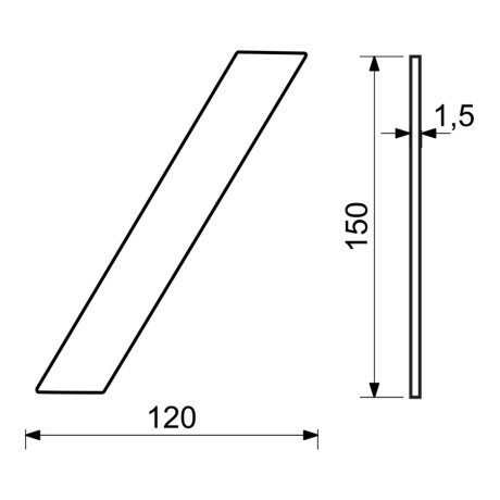 RN.150L./.CE perjel "/" 150mm matt fekete