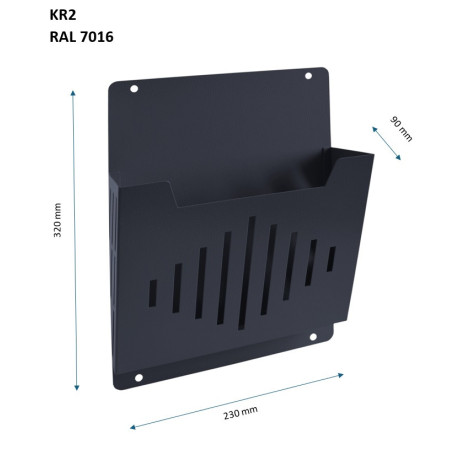 KR2 reklámanyag tartó RAL7016 antracit