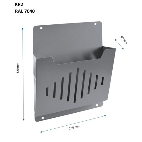 KR2 reklámanyag tartó RAL7040 szürke