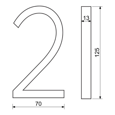 RN.125V.2.CE szám "2" fekete