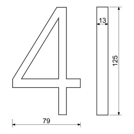 RN.125V.4.CE szám "4" fekete