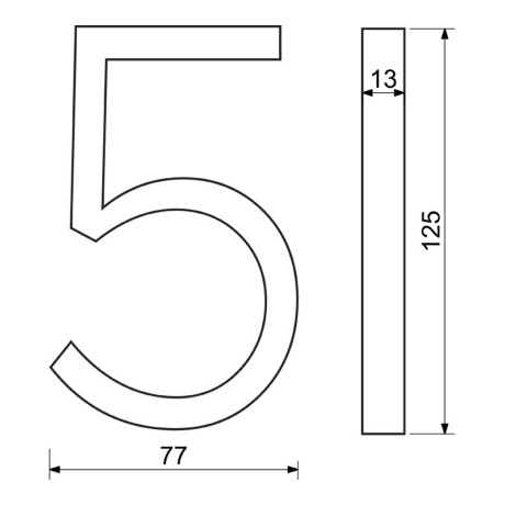 RN.125V.5.CE szám "5" fekete