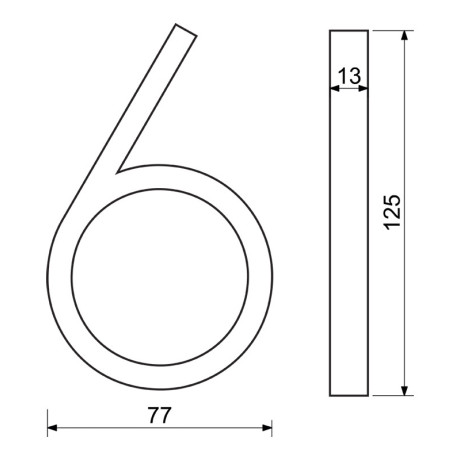 RN.125V.6.CE szám "6" fekete