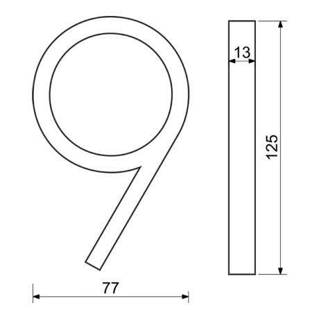 RN.125V.9.CE szám "9" fekete