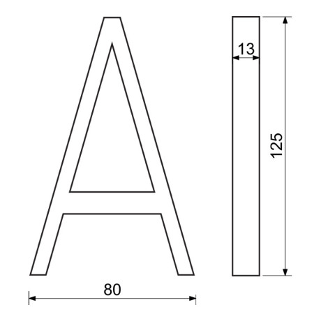 RN.125V.A.CE betű "A" fekete