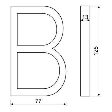 RN.125V.B.CE betű "B" fekete