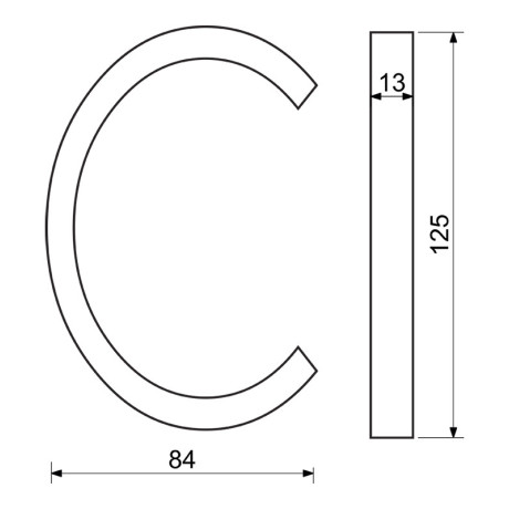 RN.125V.C.CE betű "C" fekete