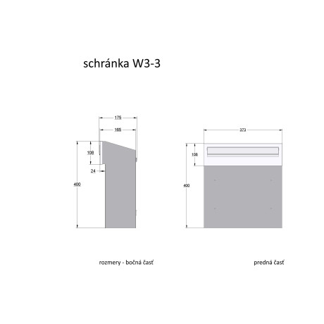 W3 - 3 poštová schránka medený antik