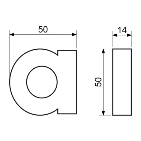 Číslica " a " 3D Al 100mm