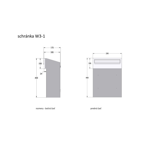 W3 - 1 postaláda antracit