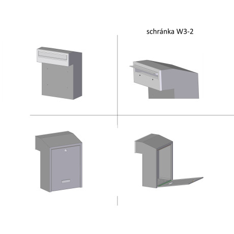 W3 - 2 postaláda RAL7016 / rozsdamentes